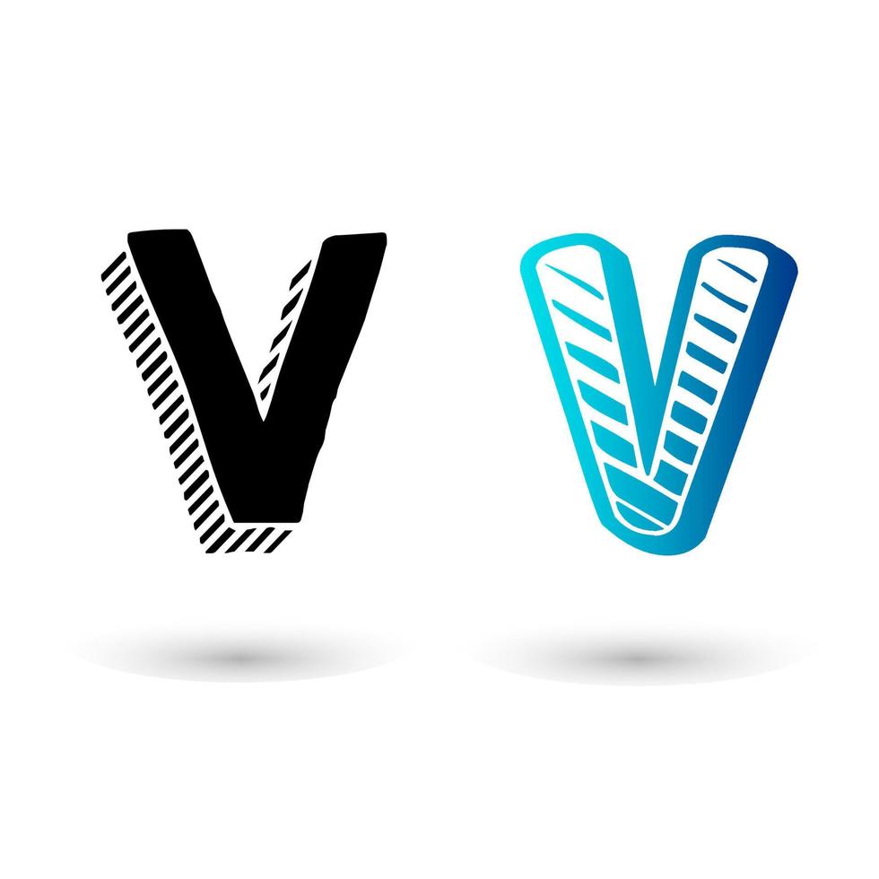 modern komisch letter v-ontwerp vector
