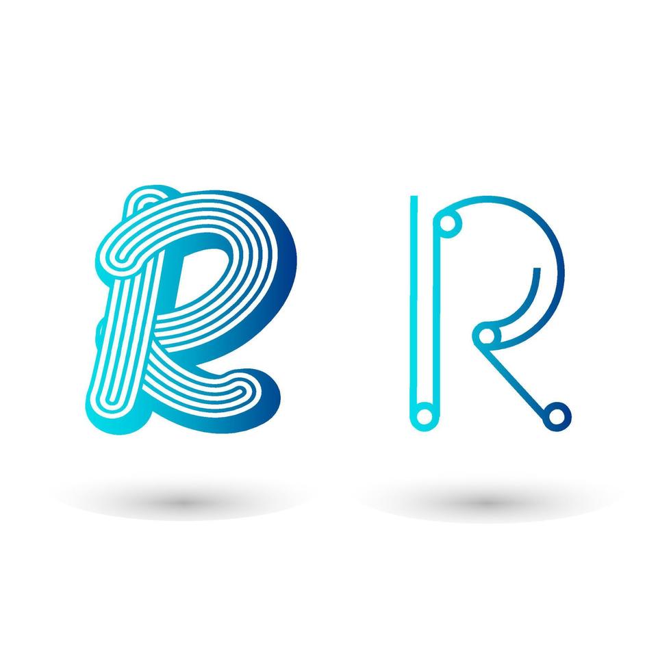 futuristisch letter r typografieontwerp vector