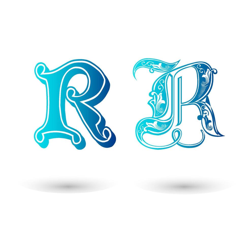 decoratieve Keltische letter r typografie vector