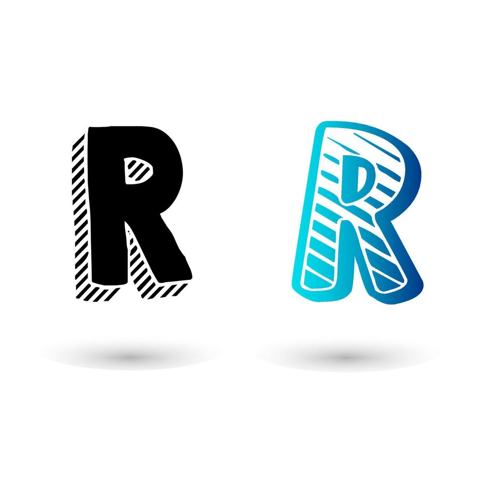 modern komisch letter r-ontwerp vector