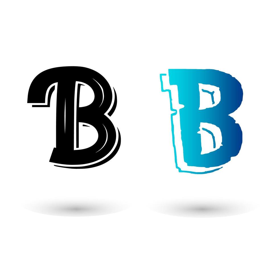 mooie cartoon letter b typografie vector