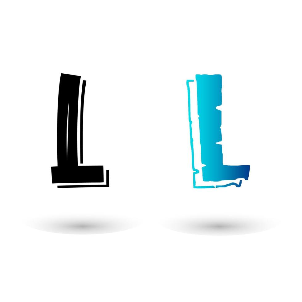 mooie cartoon letter l typografie vector