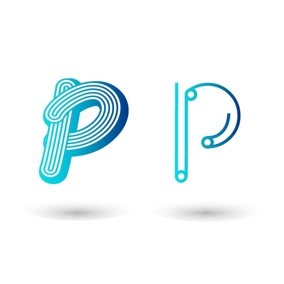 futuristisch letter p typografieontwerp vector