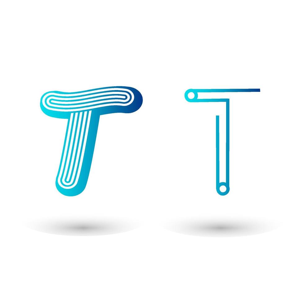 futuristisch letter t typografieontwerp vector