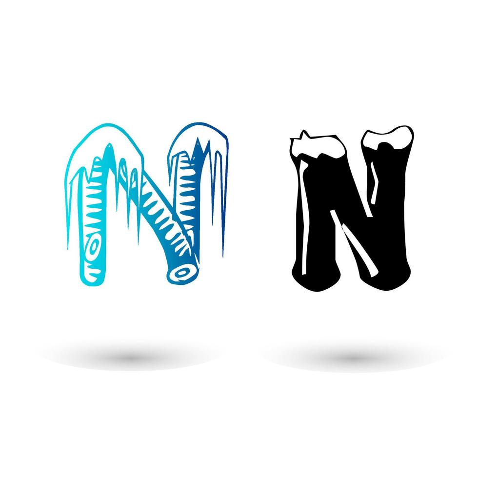 vector ijs letter n typografie