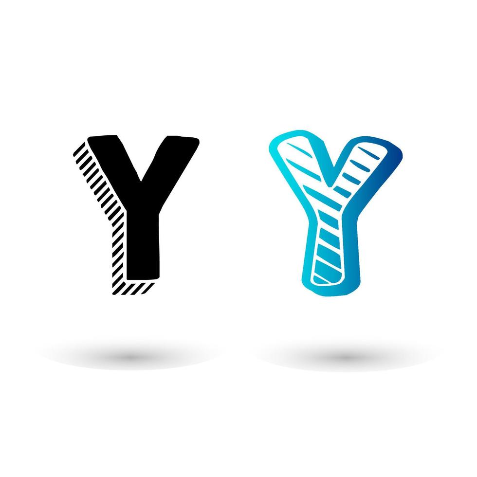 modern komisch letter y-ontwerp vector