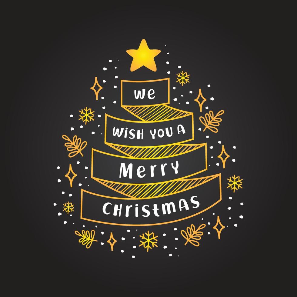 we wensen je prettige kerstdagen rustieke doodle handgetekend vector