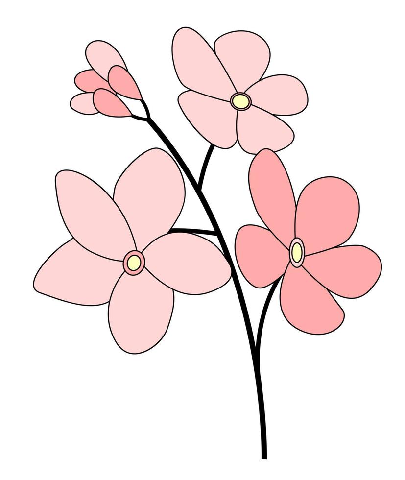 handgetekende bloem. vector illustratie