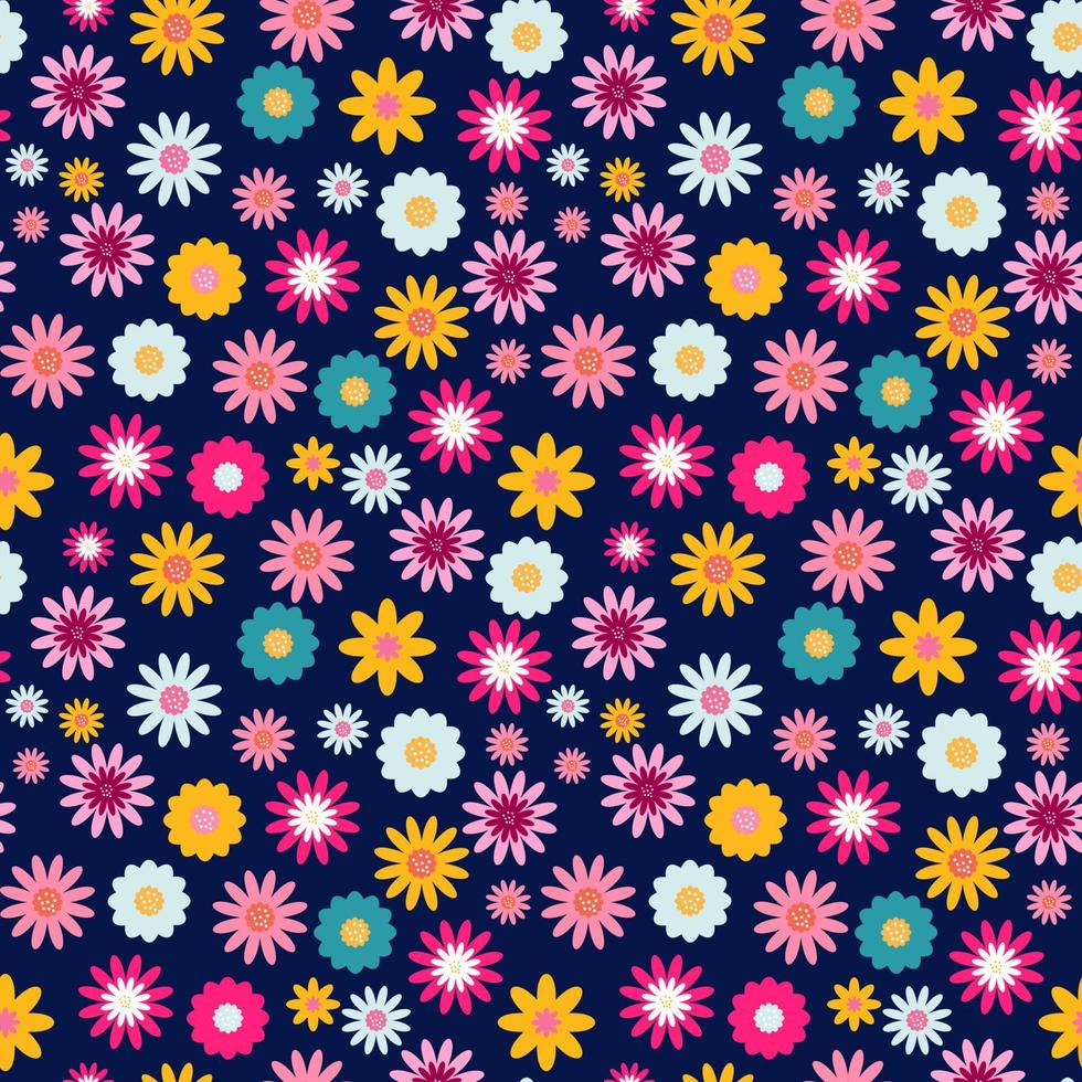 naadloze patroonachtergrond met bloemen. vector illustratie