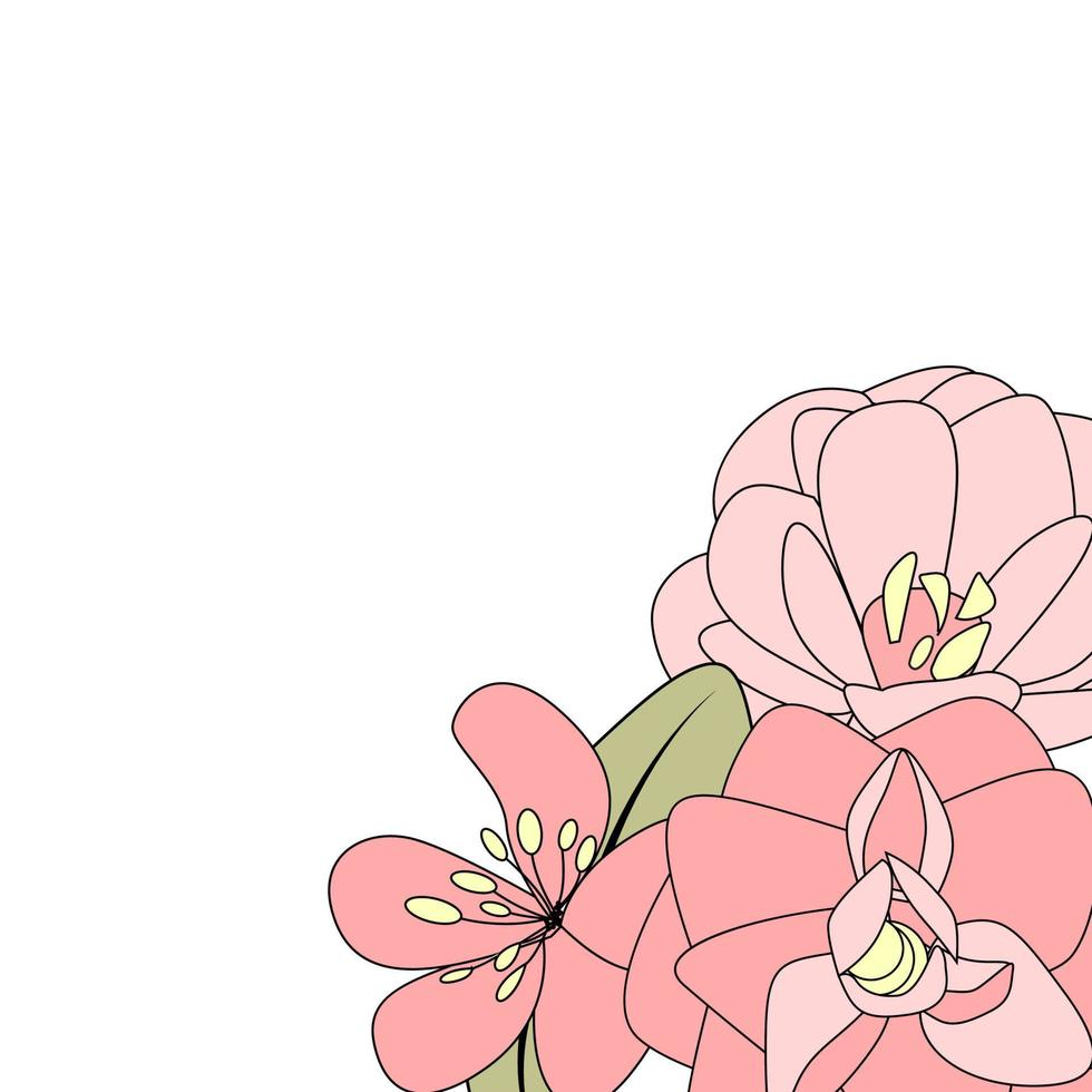 handgetekende bloem. vector illustratie