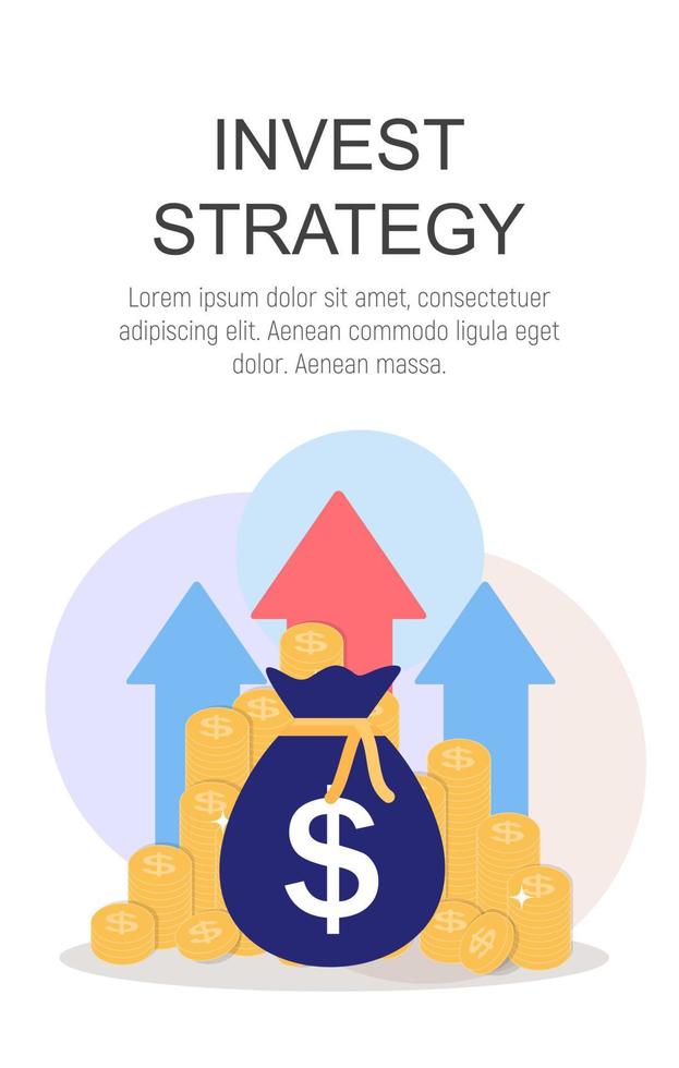 investeren strategie concept platte achtergrond. vector illustratie