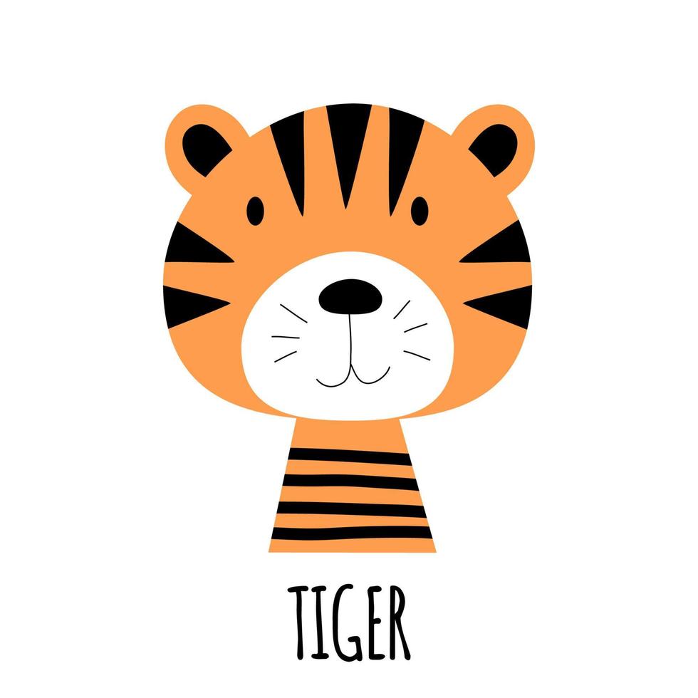 schattig klein tijger dier pictogram. vector illustratie