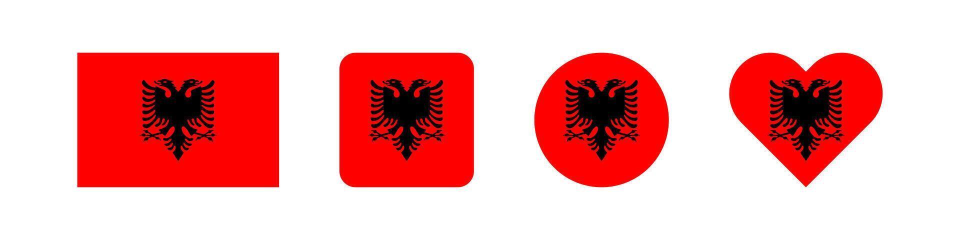 Albanië land vlag. Albanees nationaal embleem. Europa land spandoek. vector