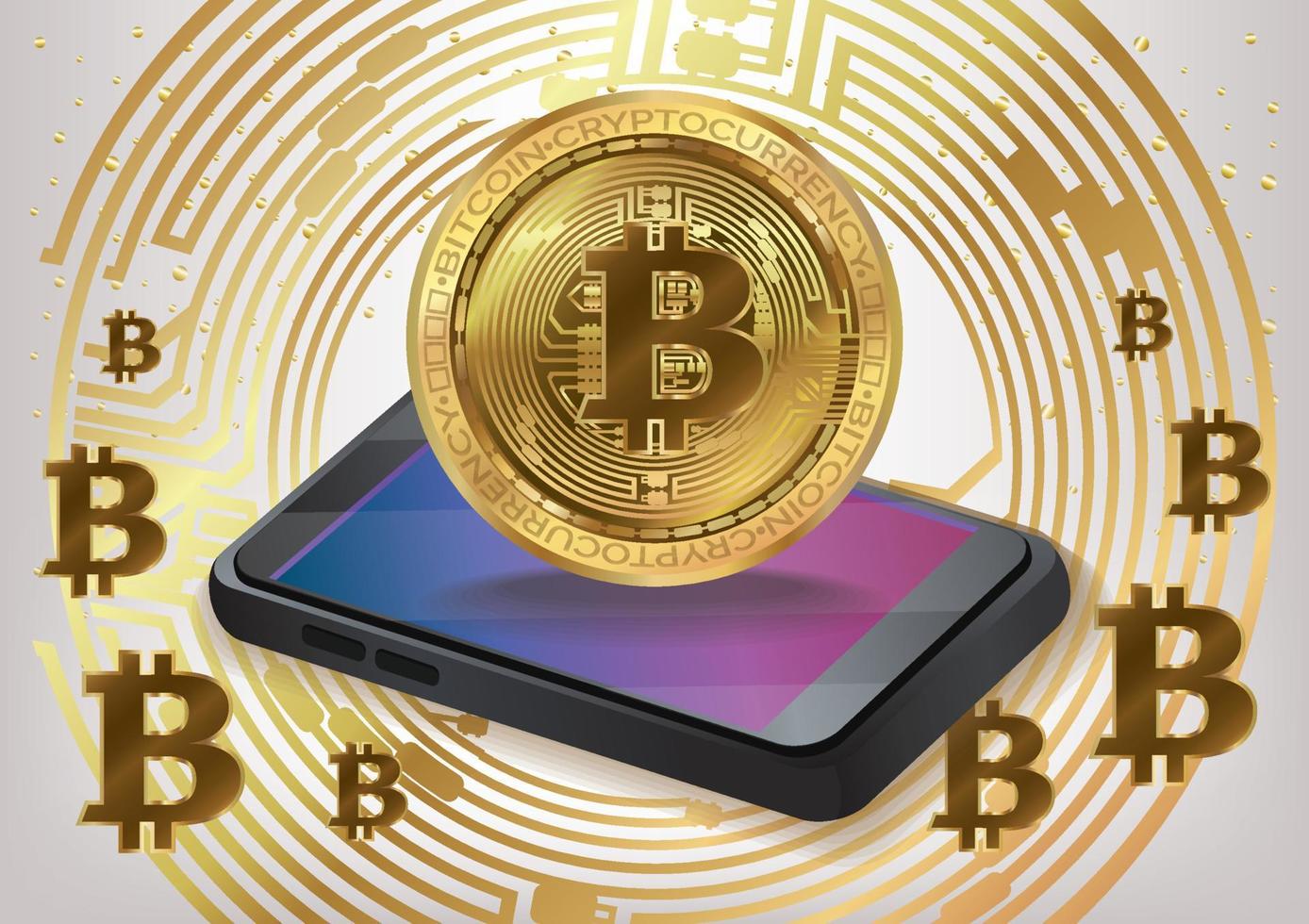 cryptocurrency munt digitale bitcoin achtergrond kunst vector