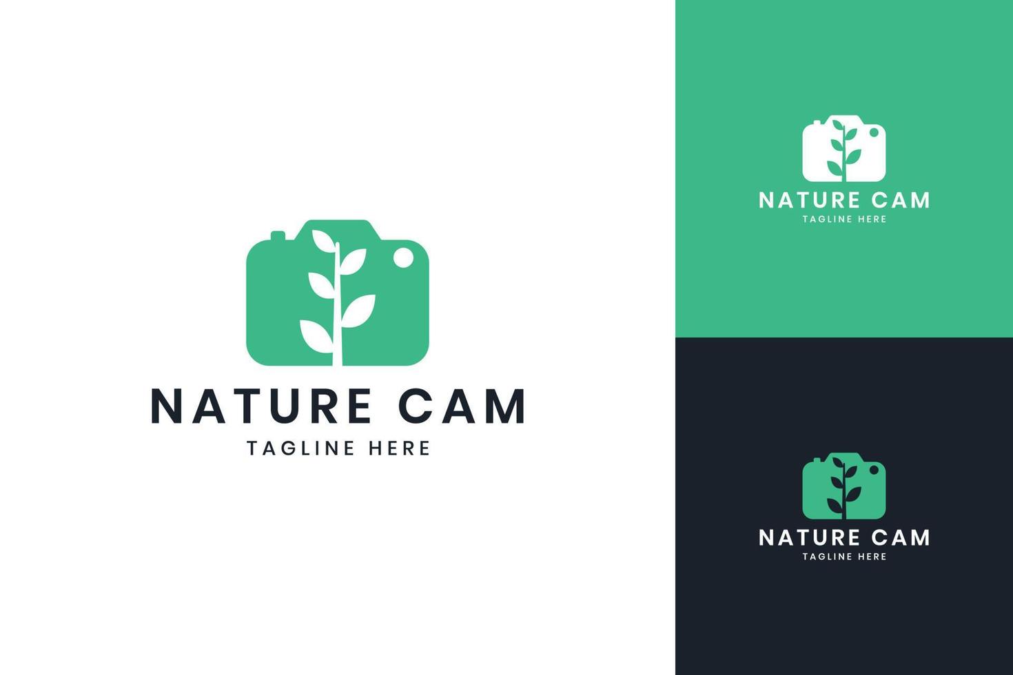 camera blad negatief ruimte logo ontwerp vector