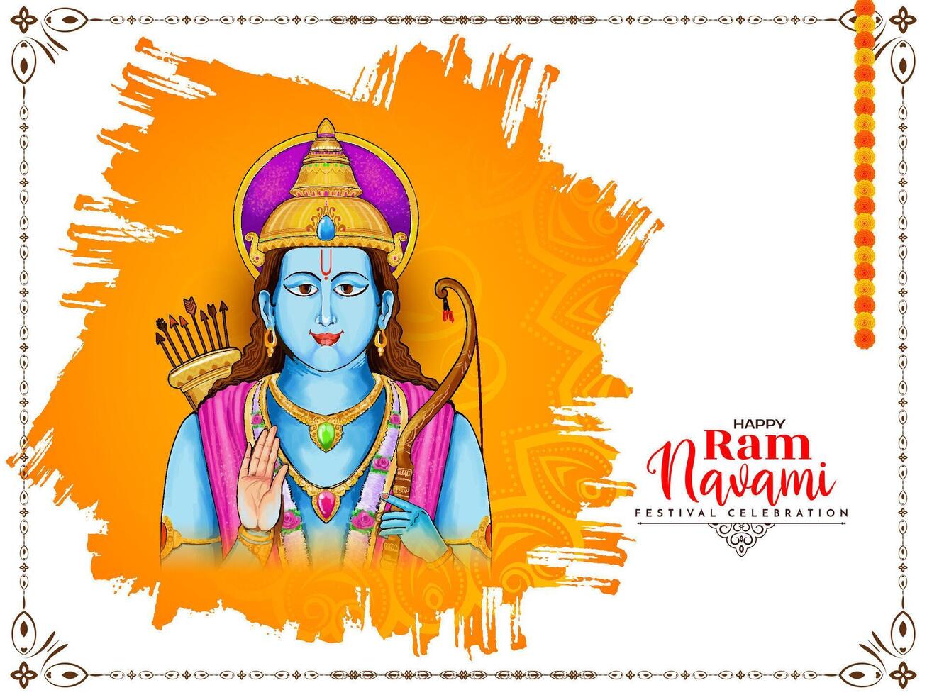 gelukkig RAM navami Indisch festival viering achtergrond ontwerp vector