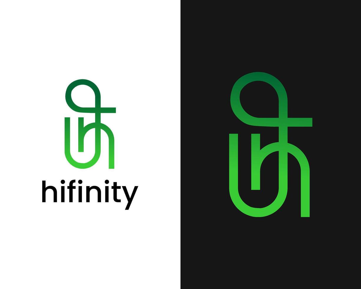 brief h oneindigheid icoon logo concept vector ontwerp bedrijf branding