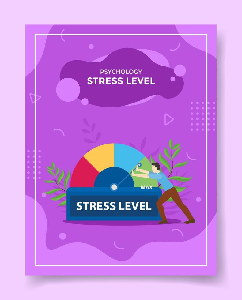 stressniveauconcept voor sjabloon van banners, flyer, boeken en tijdschriftomslag vector