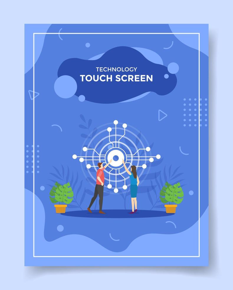 touchscreen-technologieconcept voor sjabloon van banners, flyer, boeken en tijdschriftomslag vector