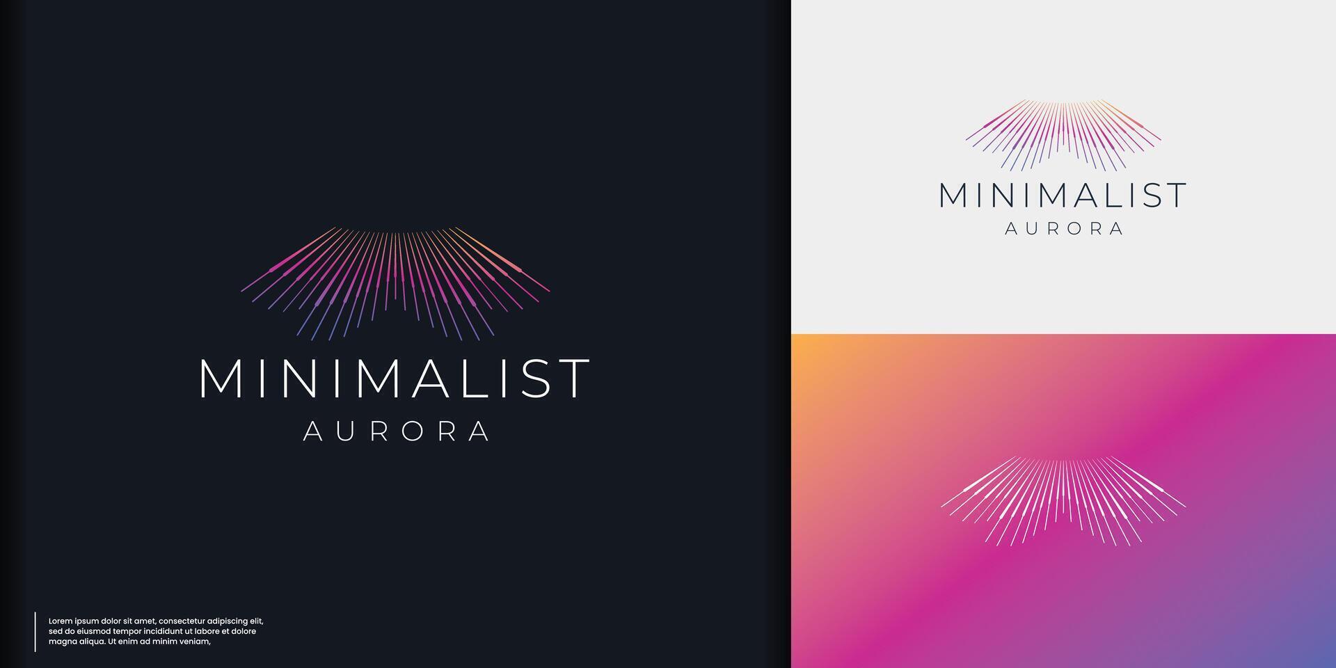 minimalistische abstract Aurora logo illustratie helling kleur branding. vector