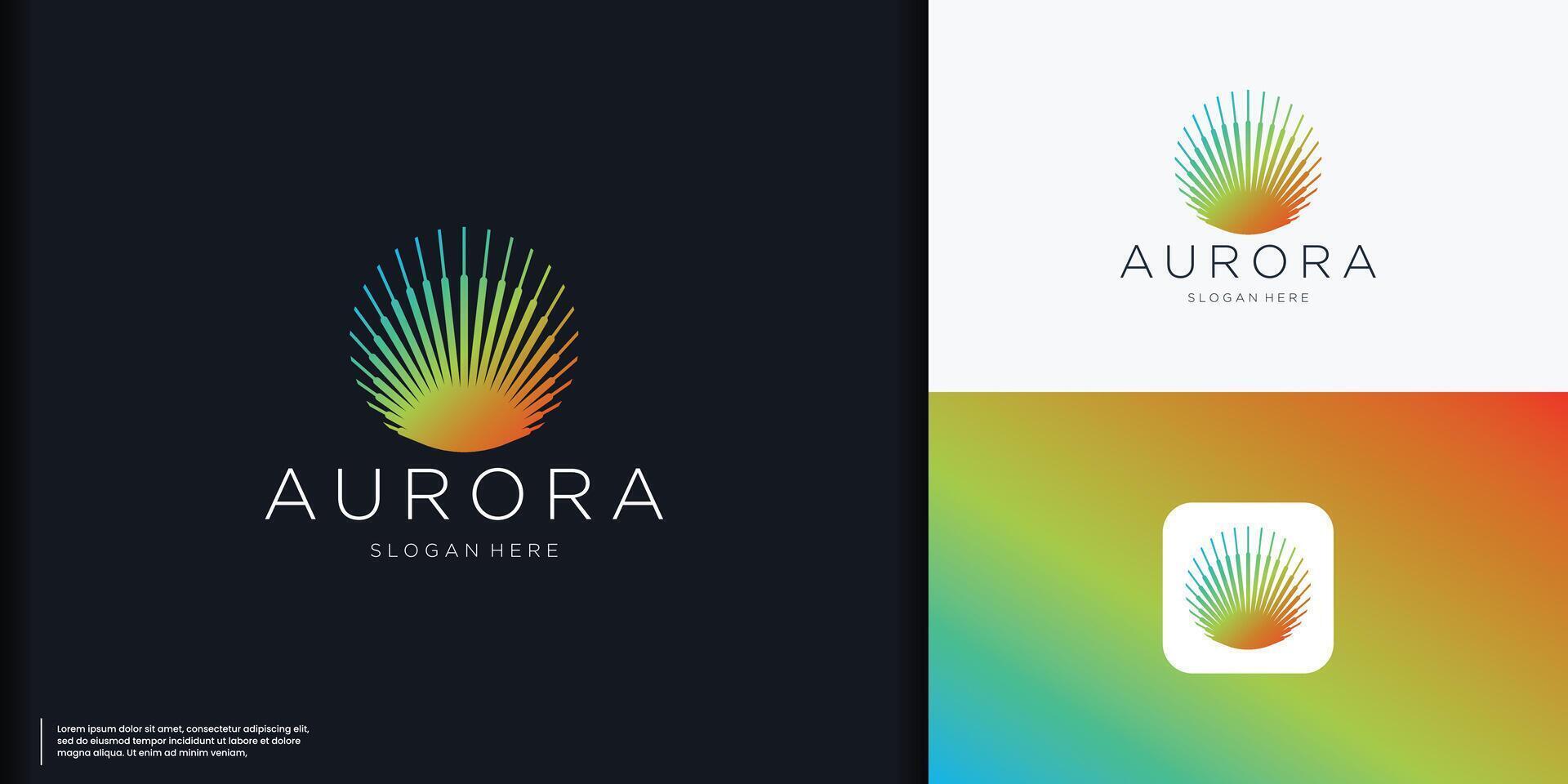 creatief Aurora logo icoon ontwerp sjabloon vlak vector