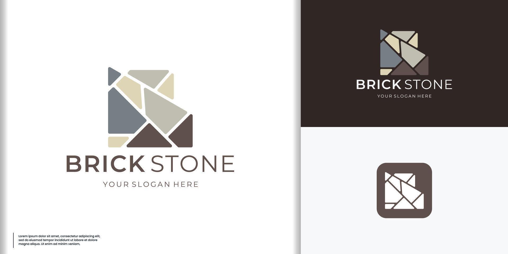 steen steen architectuur logo icoon vector sjabloon