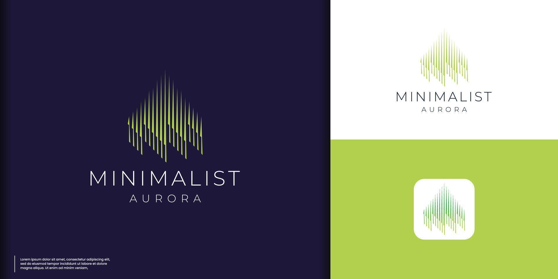minimalistische Aurora logo illustratie groen kleur vector