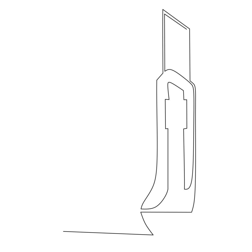 papier snijder doorlopend lijn tekening. huis gereedschap voor snijdend hout. gemakkelijk hand- getrokken stijl vector ontwerp element. illustratie voor industrieel en bouw