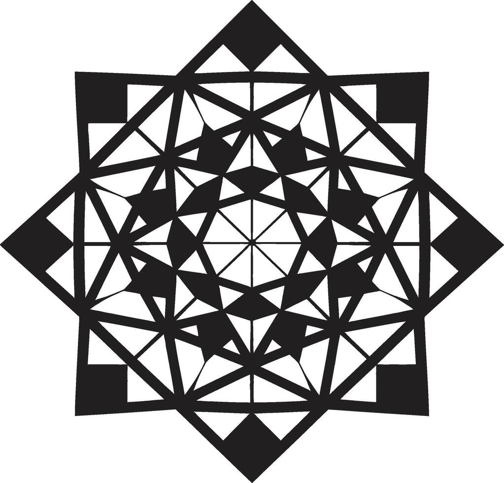 mysticus geometrie monochromatisch embleem met abstract zwart meetkundig ontwerp in vector vluchtig lijnen abstract zwart logo ontwerp met vector meetkundig elementen