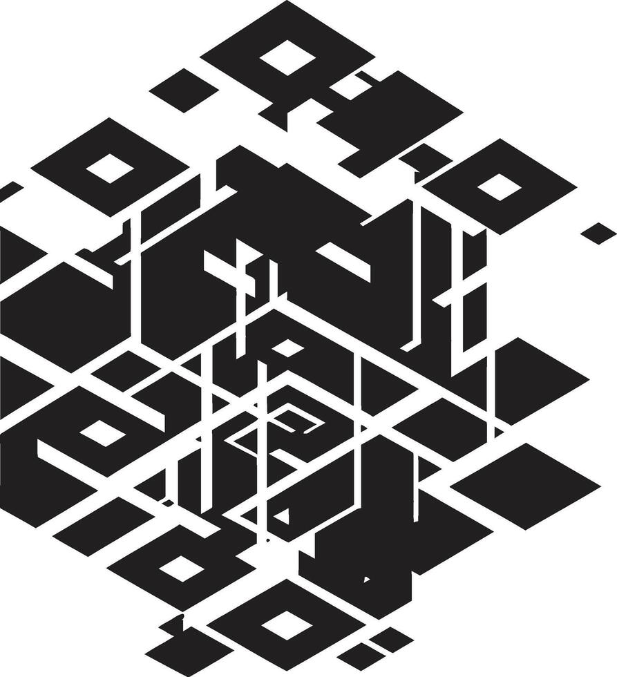 mysticus geometrie monochromatisch embleem met abstract zwart meetkundig ontwerp in vector vluchtig lijnen abstract zwart logo ontwerp met vector meetkundig elementen