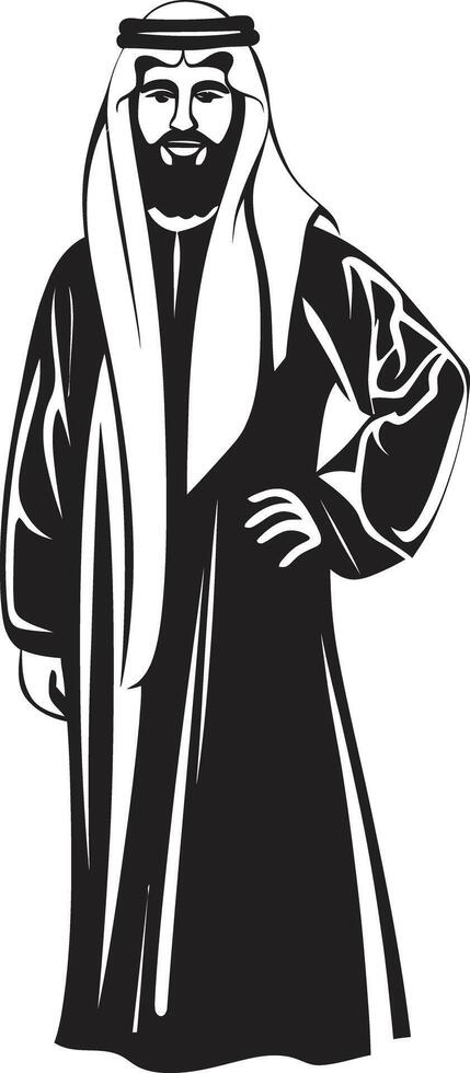 silhouet van genade zwart vector logo illustreren Arabisch Mens in strak stijl edele tradities elegant embleem met vector logo van een Arabisch Mens