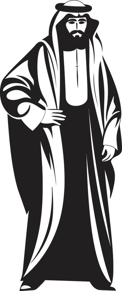 cultureel elegantie monochromatisch vector logo presentatie van Arabisch Mens Arabisch elegantie zwart icoon beeltenis Arabisch Mens in vector logo ontwerp
