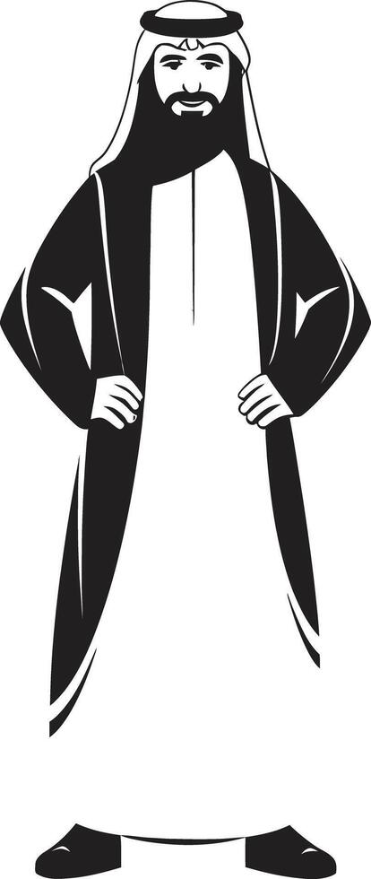 silhouet van genade zwart vector logo illustreren Arabisch Mens in strak stijl edele tradities elegant embleem met vector logo van een Arabisch Mens