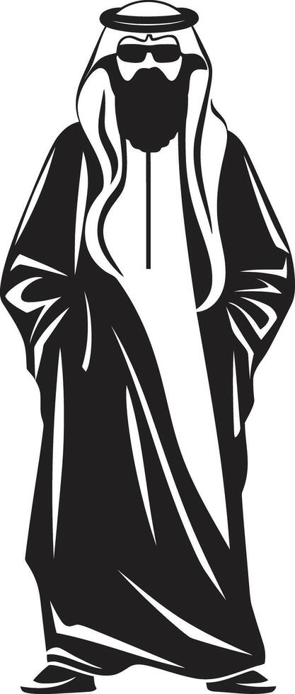 Arabisch adel strak icoon beeltenis zwart vector logo van een elegant Mens eeuwig elegantie zwart embleem met vector logo ontwerp van Arabisch Mens