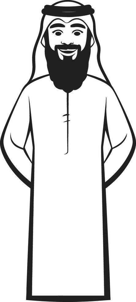 kleermakers- adel zwart vector logo ontwerp met Arabisch Mens silhouet Arabisch erfenis monochroom embleem van een Arabisch Mens in strak vector