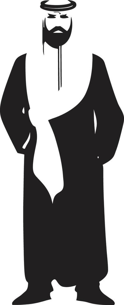 majestueus arabesk zwart vector logo met elegant Arabisch Mens ontwerp vorstelijk profiel monochromatisch embleem met vector logo van een Arabisch Mens