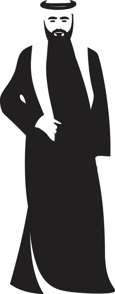 kleermakers- adel strak vector logo met Arabisch Mens silhouet in zwart Arabisch erfenis monochroom embleem beeltenis Arabisch Mens logo ontwerp in vector