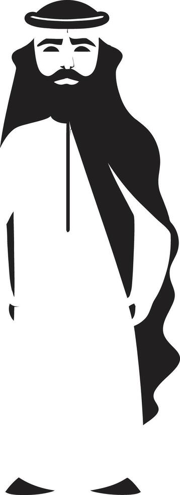 cultureel soevereiniteit strak vector logo ontwerp van een Arabisch Mens silhouet kleermakers- adel elegant embleem met zwart vector logo van Arabisch Mens
