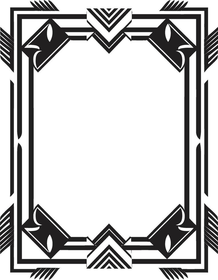 tijdloos schoonheid vector logo ontwerp met kunst deco kader in zwart luxe fusie zwart icoon presentatie van kunst deco kader in vector
