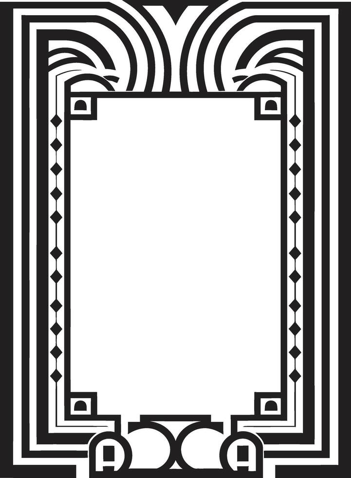 wijnoogst weelde strak icoon illustreren kunst deco kader in zwart tijdloos schoonheid vector logo ontwerp met kunst deco kader in zwart
