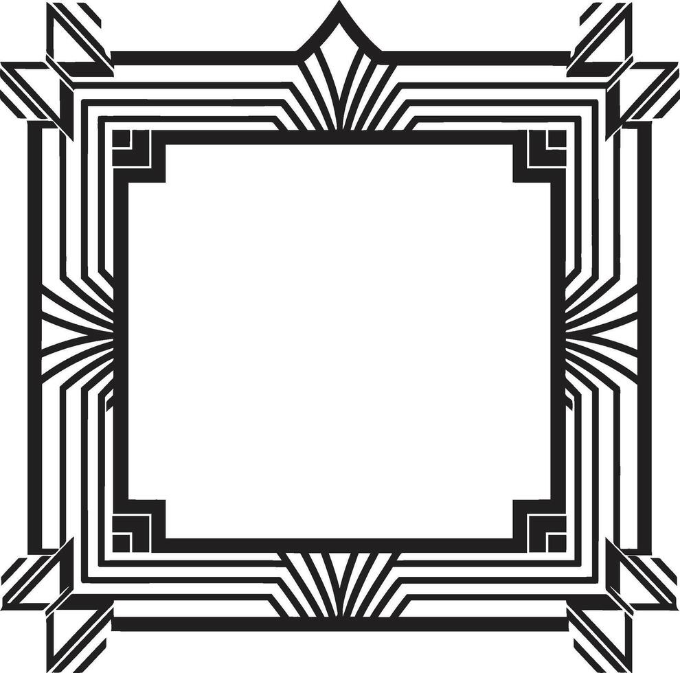 eeuwig aantrekkingskracht elegant icoon presentatie van kunst deco kader in vector deco elegantie zwart embleem met kunst deco kader in vector