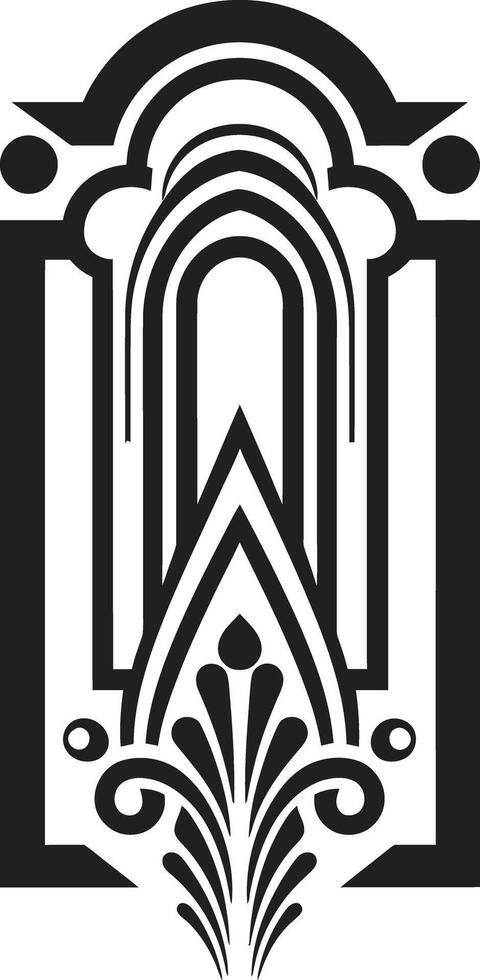 kunstenaarstalent onthuld zwart embleem presentatie van kunst deco kader in monochroom chique erfgoed vector logo van elegant zwart icoon met kunst deco kader