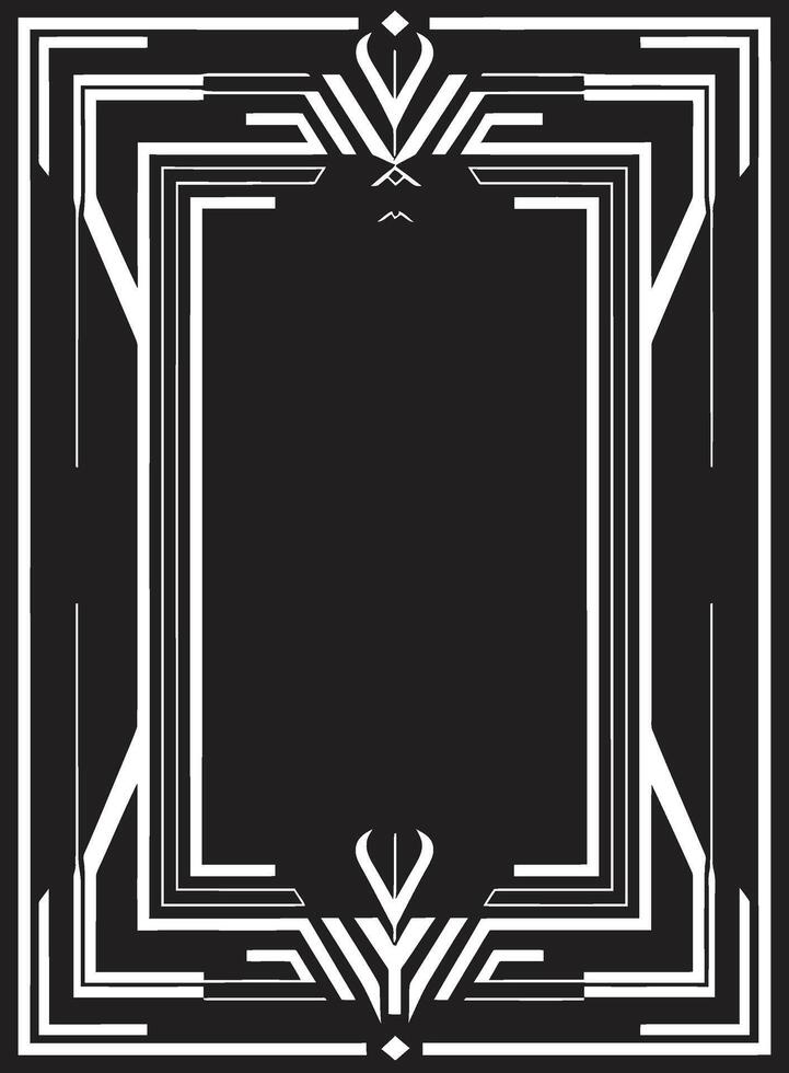 tijdloos schoonheid vector logo ontwerp met kunst deco kader in zwart luxe fusie zwart icoon presentatie van kunst deco kader in vector