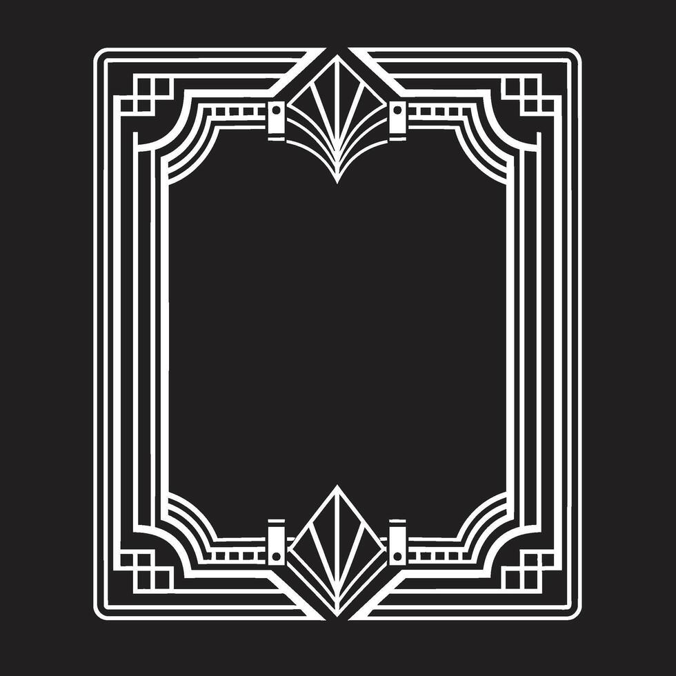 wijnoogst weelde strak icoon illustreren kunst deco kader in zwart tijdloos schoonheid vector logo ontwerp met kunst deco kader in zwart