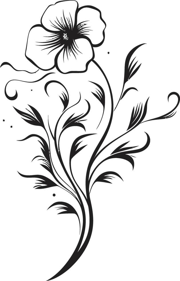 aard symfonie strak vector logo ontwerp met zwart bloemen botanisch schoonheid monochroom embleem met elegant bloemen ontwerp