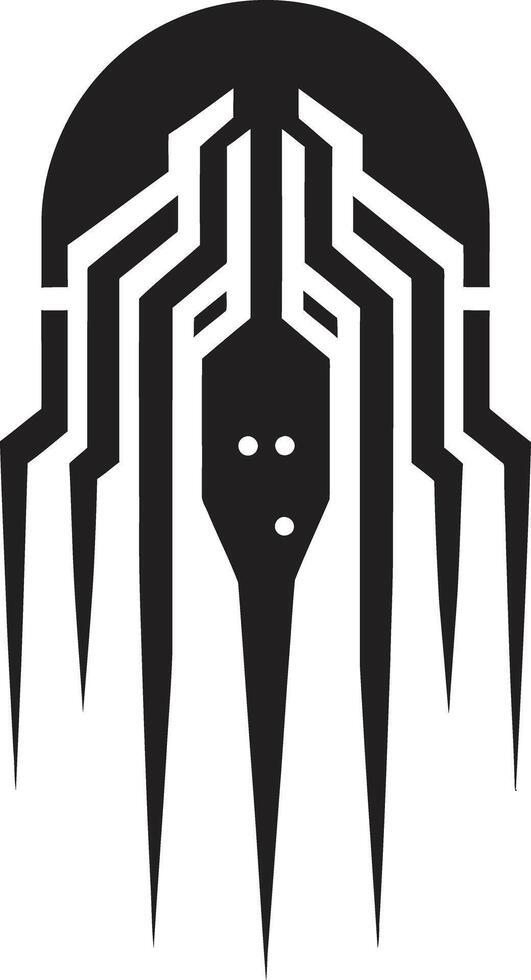quantum quotiënt chique abstract cybernetisch ontwerp in monochroom stroomkring couture elegant vector logo met cybernetisch harmonie