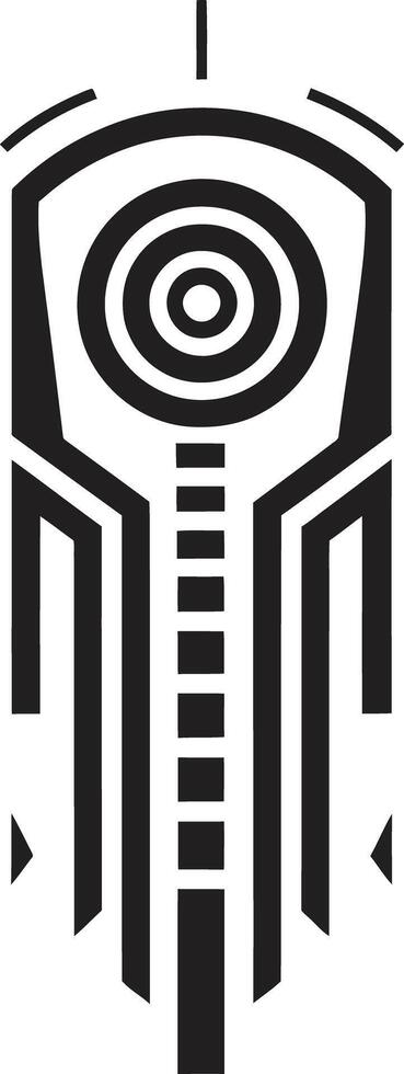 techno draden monochroom vector logo in zwart cybernetisch neurale netto elegantie chique abstract cybernetisch symbool