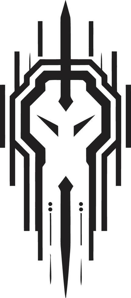 tech draden chique abstract logo presentatie van cybernetisch verfijning neurale noir strak zwart vector logo voor cybernetisch gelukzaligheid