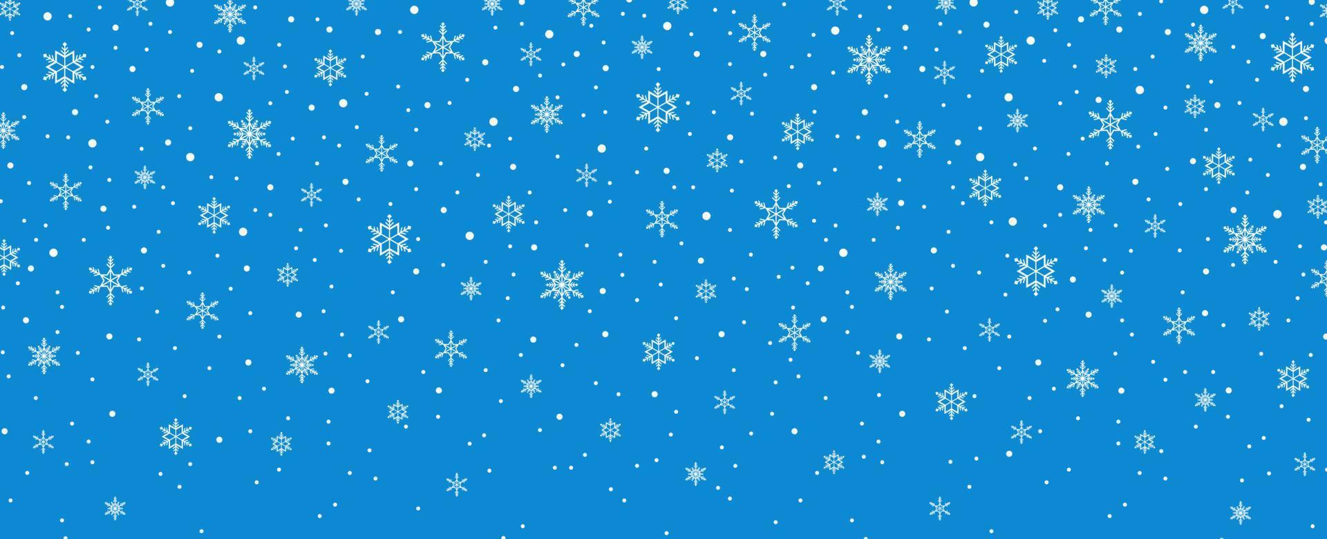 vrolijk kerstfeest, sneeuwvlokken en sneeuwval achtergrond vector