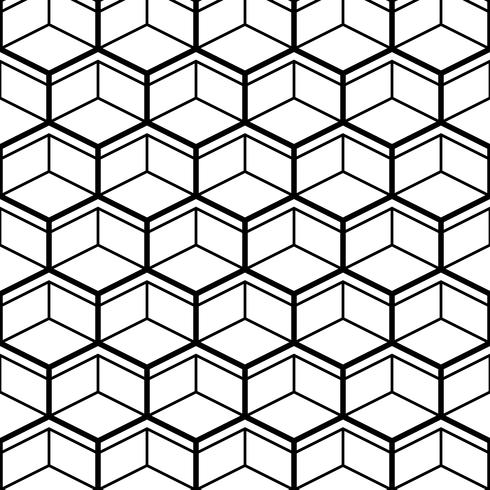 Naadloos patroon met zwarte lijnzeshoeken vector
